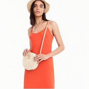 NWT J Crew Orange Strappy Knit Cotton Midi Dress Size Medium